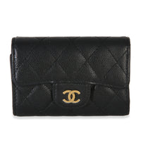 Chanel Black Quilted Caviar Classic Key Holder id