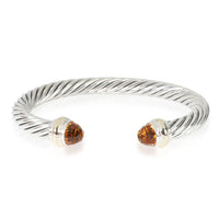 David Yurman Yellow Gold & Sterling Silver Citrine Cable Classic Bracelet