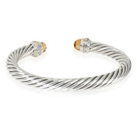 David Yurman Yellow Gold & Sterling Silver Citrine Cable Classic Bracelet