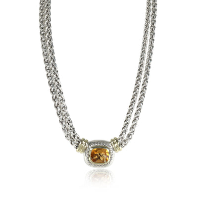 David Yurman Yellow Gold & Sterling Silver Citrine Double Chain Albion Necklace