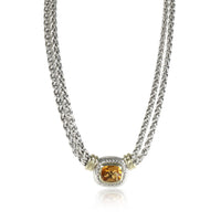 David Yurman Yellow Gold & Sterling Silver Citrine Double Chain Albion Necklace