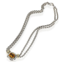 David Yurman Yellow Gold & Sterling Silver Citrine Double Chain Albion Necklace