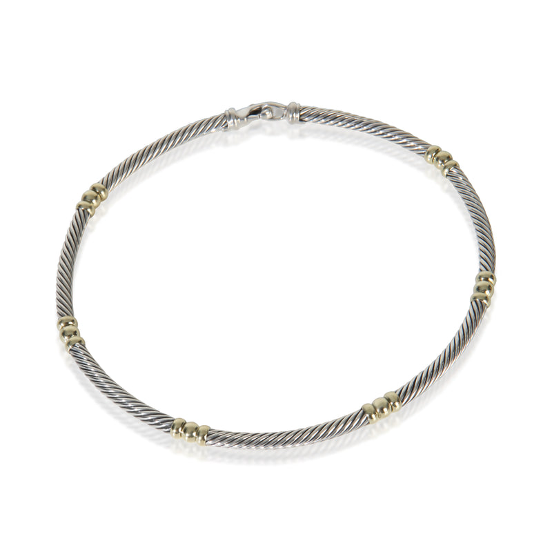 David Yurman Yellow Gold & Sterling Silver  Metro Necklace fv