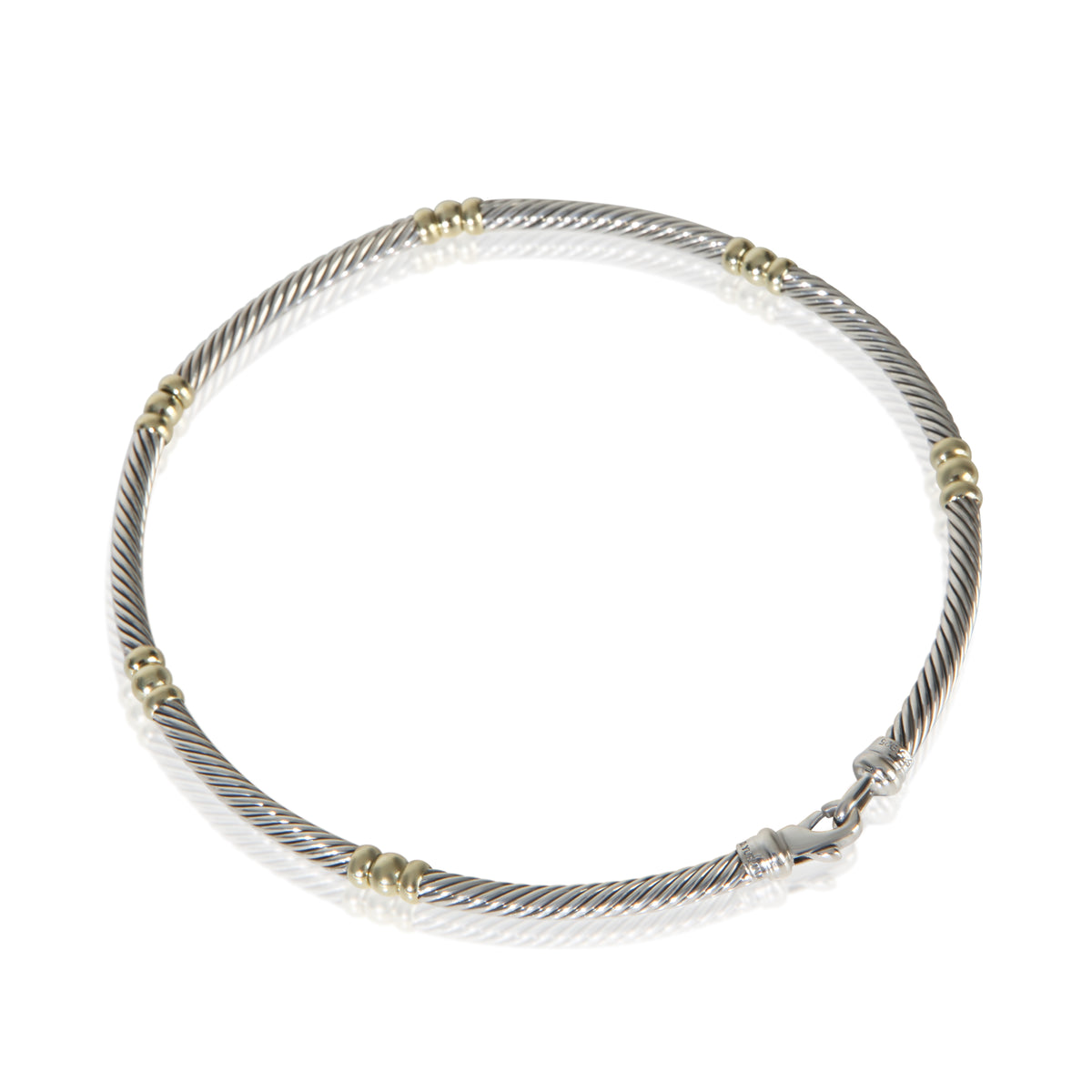 David Yurman Yellow Gold & Sterling Silver  Metro Necklace pv