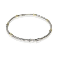 David Yurman Yellow Gold & Sterling Silver  Metro Necklace sv