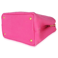Prada Dark Pink Canvas White Logo Small Canapa Tote Handbag 6