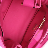 Prada Dark Pink Canvas White Logo Small Canapa Tote Handbag 8
