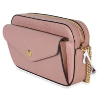 Gucci Light Pink Calfskin Debossed GG Super Mini Chain Wallet Handbag 2