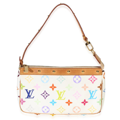Louis Vuitton White Monogram Multicolore Canvas Pochette Accessoires Handbag id