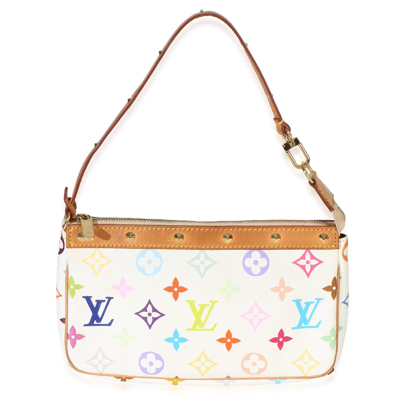 Louis Vuitton White Monogram Multicolore Canvas Pochette Accessoires Handbag id