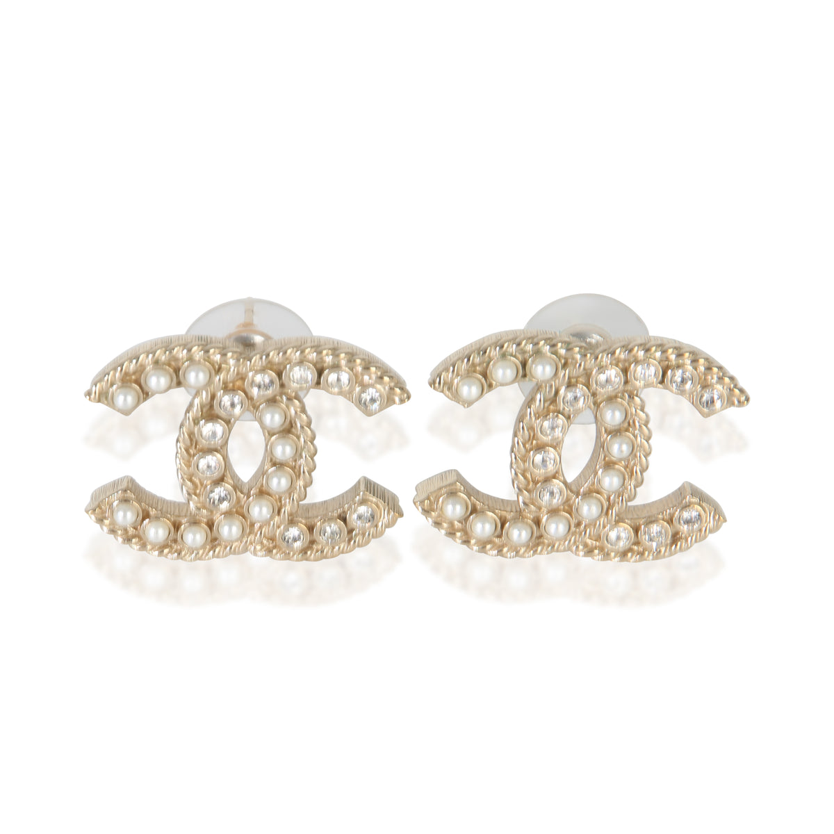 Chanel Gold Plated  2020 Large CC Earrings fv
