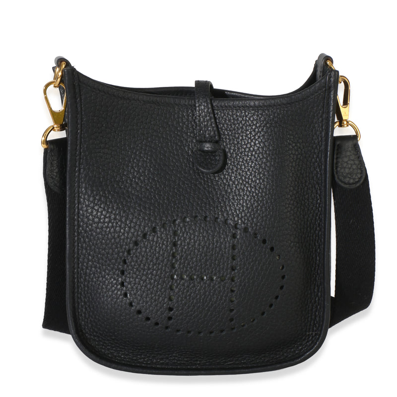 Hermès Black Clemence Mini Evelyne 16 TPM GHW Handbag id