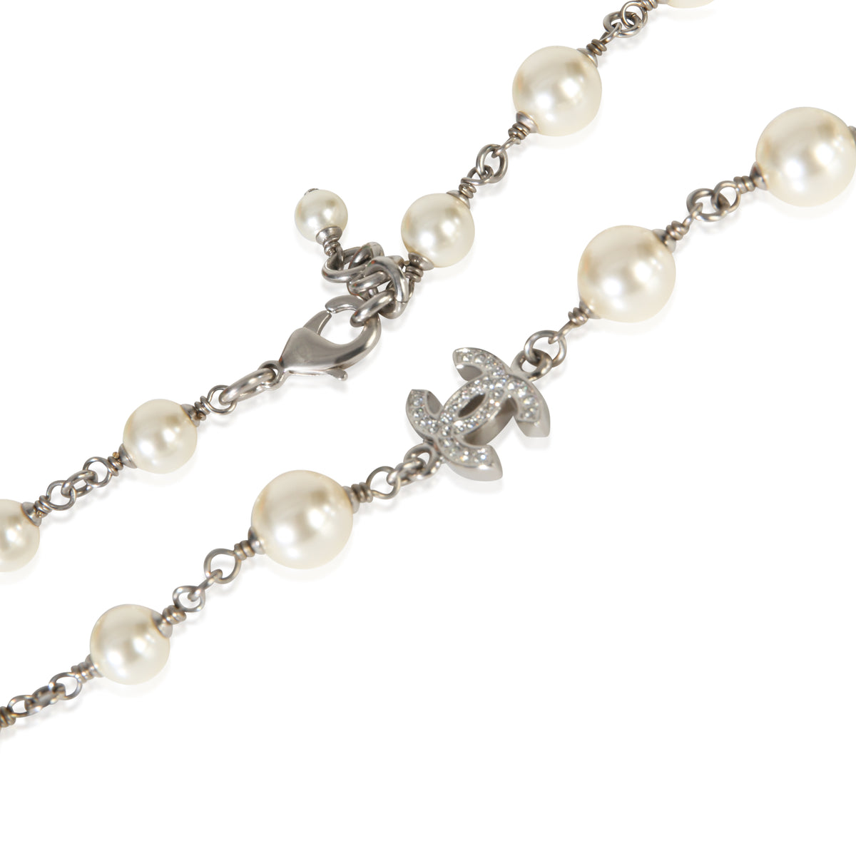 Chanel 2023 Faux Pearl & Strass CC Station Necklace sv