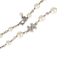 Chanel 2023 Faux Pearl & Strass CC Station Necklace sv