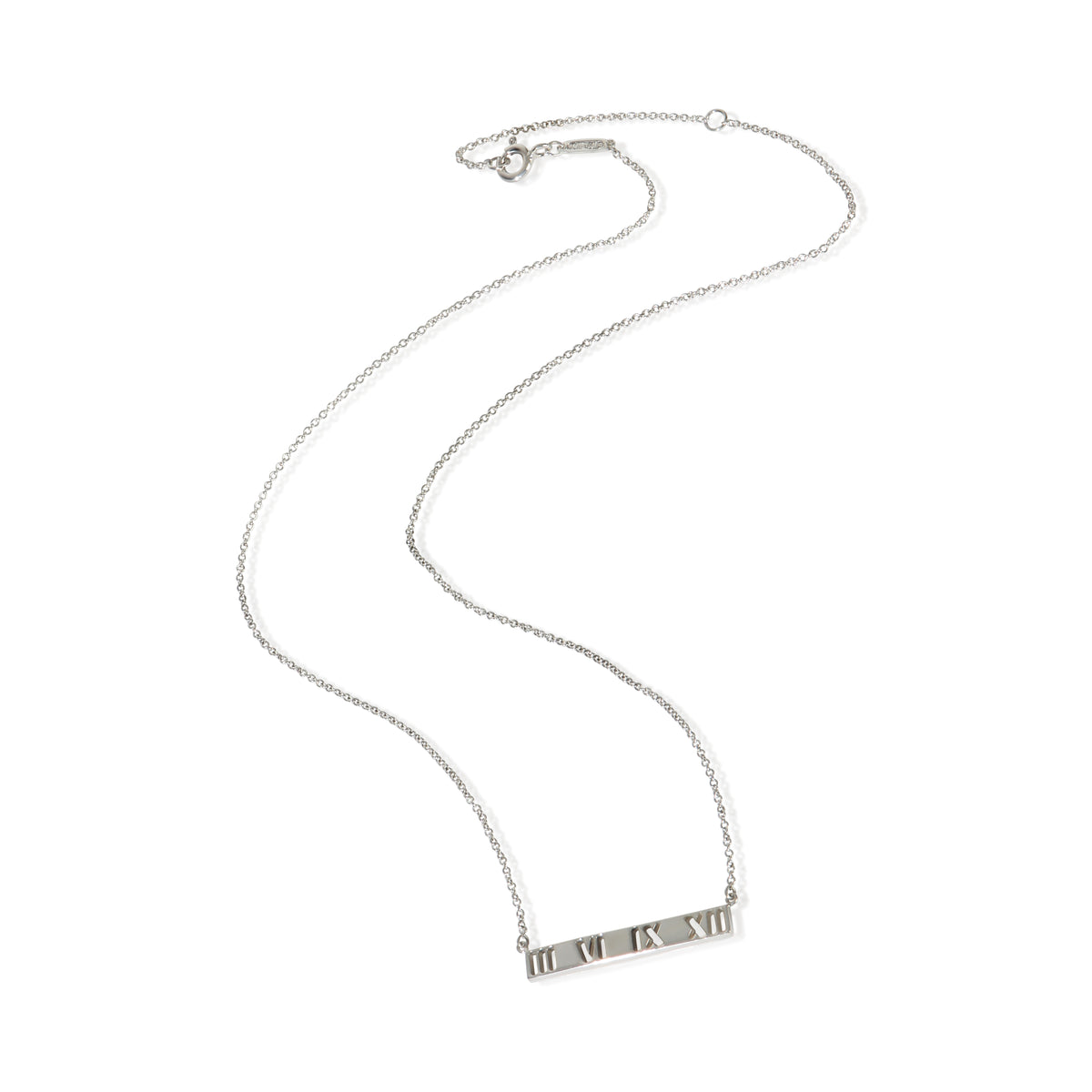 Tiffany & Co. Sterling Silver  Atlas Pierced Bar Pendant pv