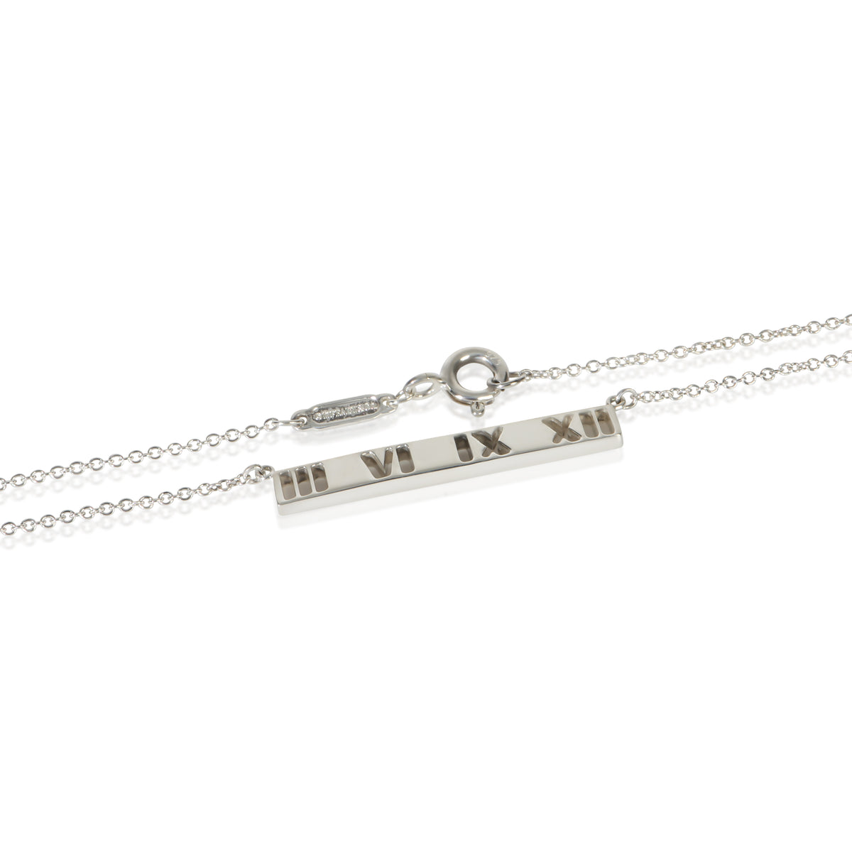Tiffany & Co. Sterling Silver  Atlas Pierced Bar Pendant sv