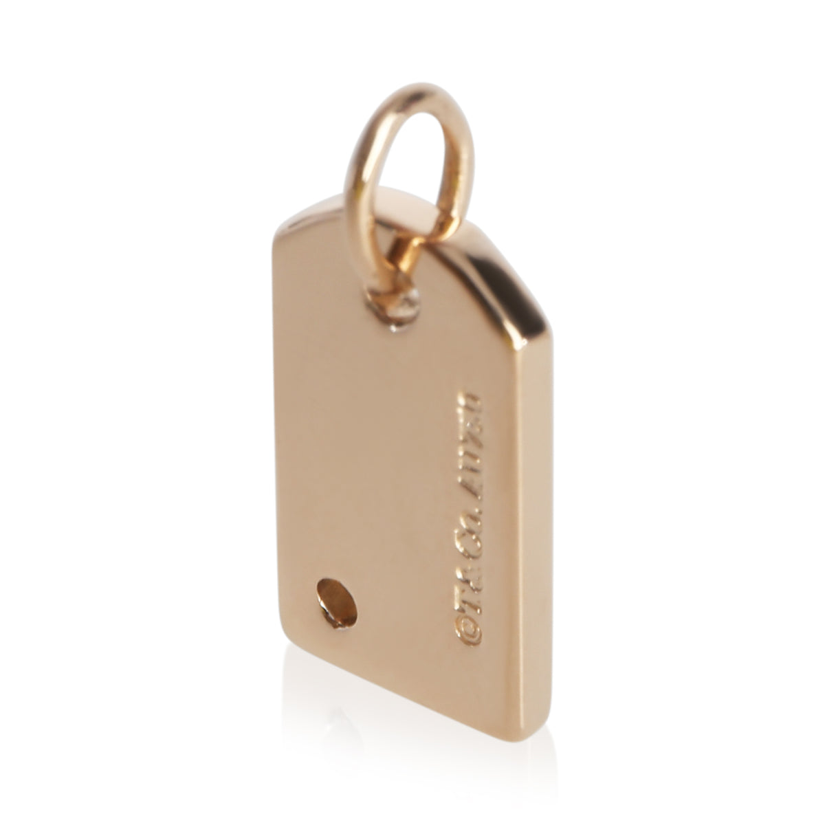 Tiffany & Co. Rose Gold Diamond Mini Tag Pendant pv