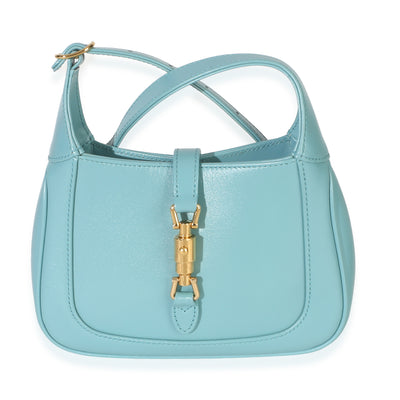 Gucci Dusty Azure Boarded Dyana Lux Calfskin Mini Jackie 1961 Hobo Handbag fv