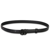 Gucci Black Calfskin Enamel Interlocking GG Marmont Thin Belt 75/30 id