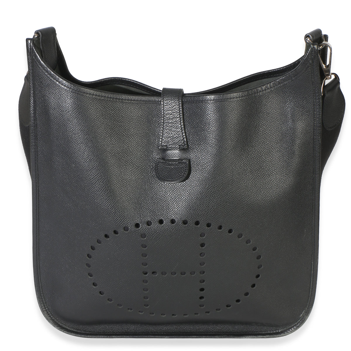 Hermès Vintage Black Epsom Evelyne III PM 29 PHW Handbag id