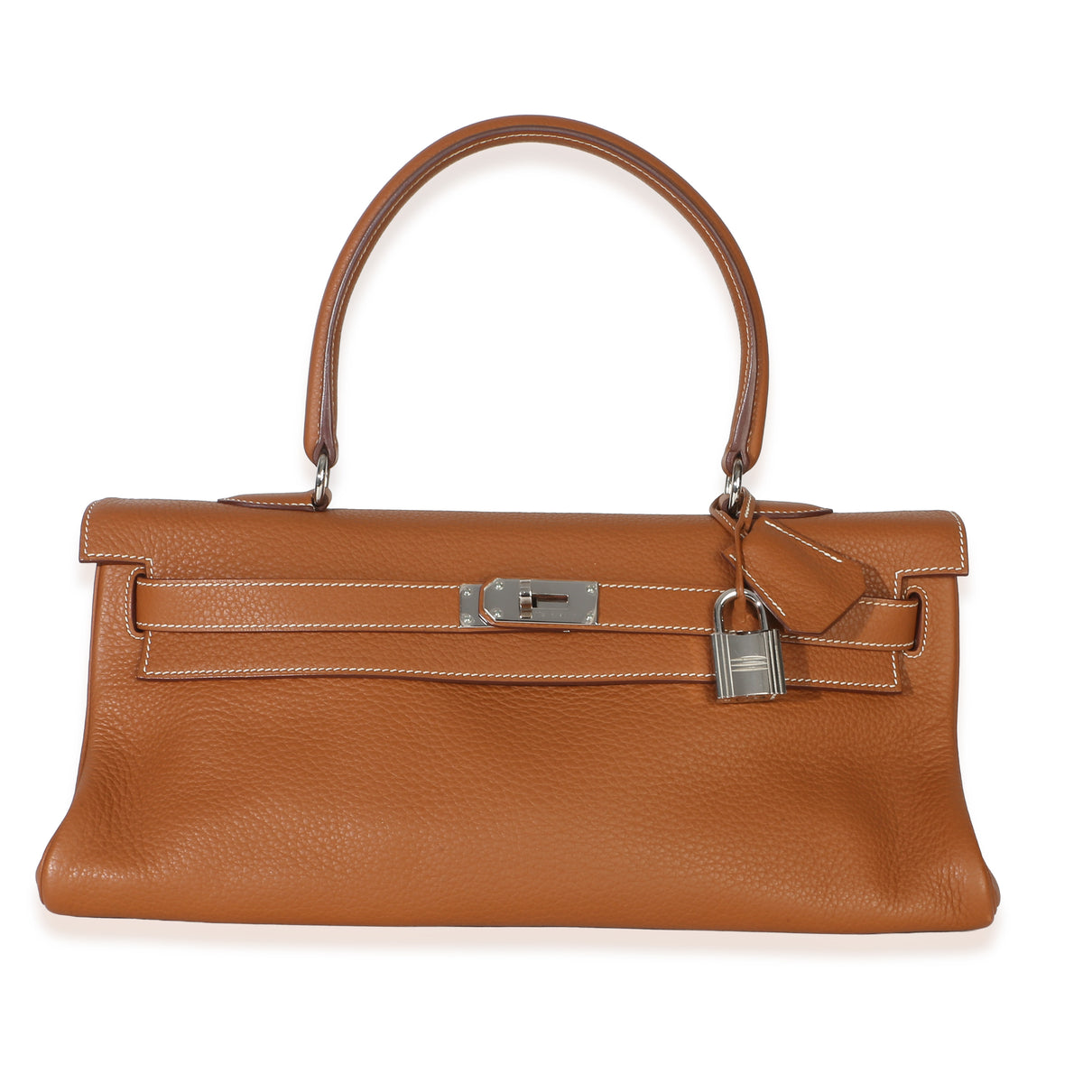 Hermès Gold Clemence Kelly Shoulder 42 PHW Handbag id