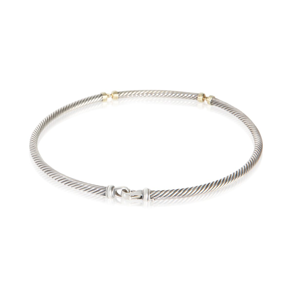 David Yurman Yellow Gold & Sterling Silver Metro Necklace 3