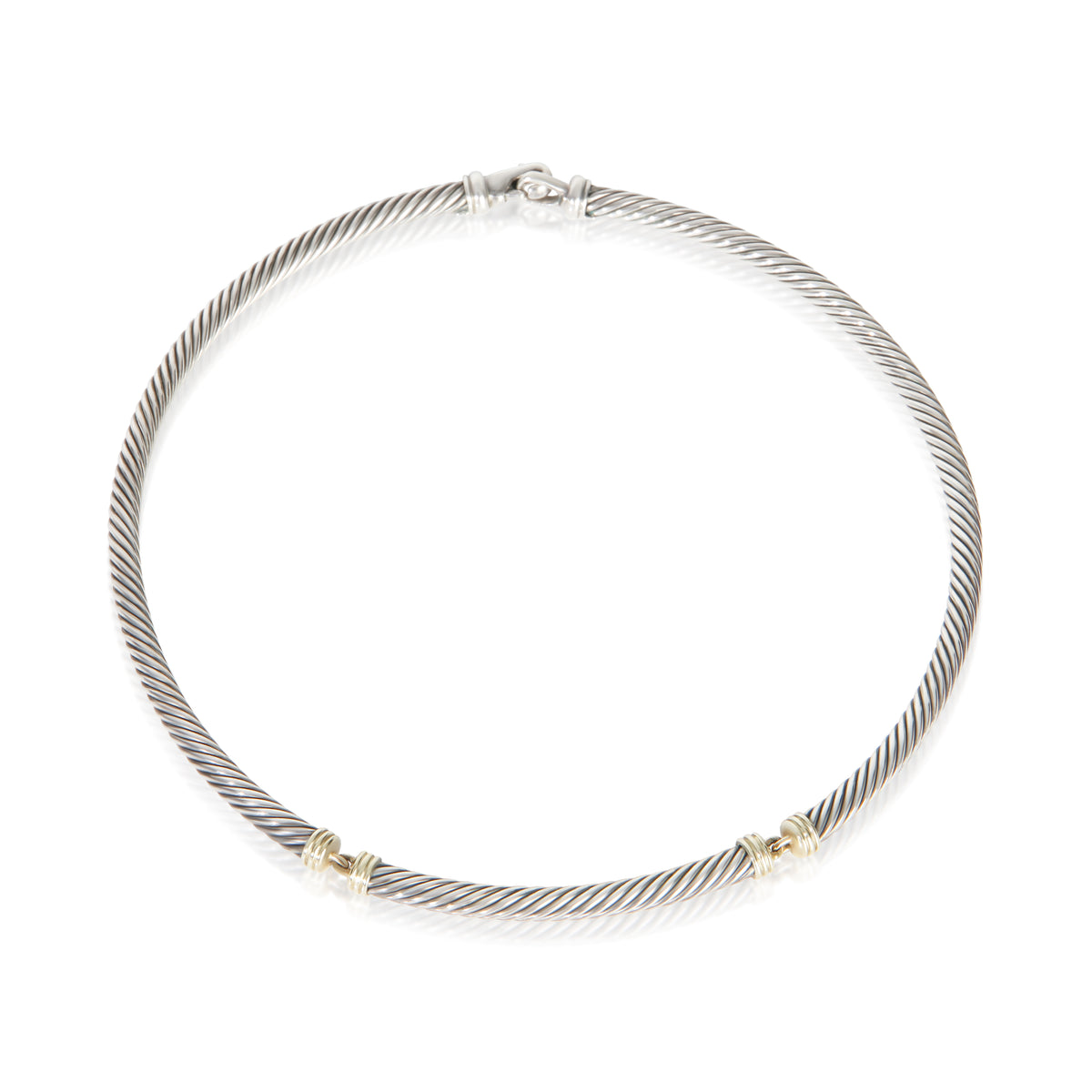 David Yurman Yellow Gold & Sterling Silver Metro Necklace fv