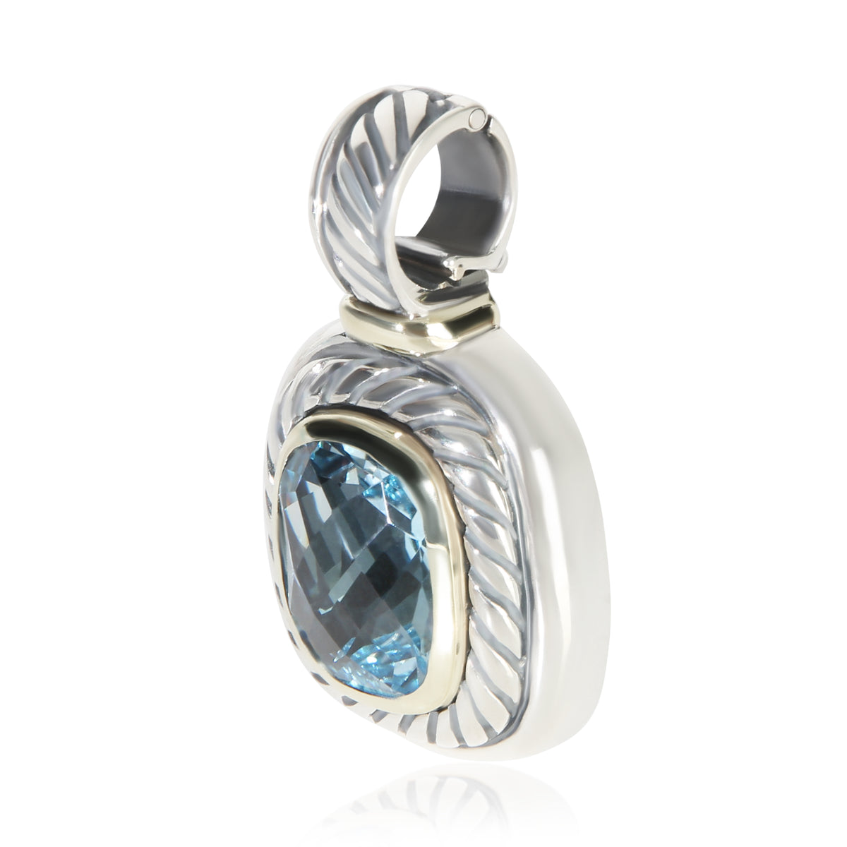 David Yurman Yellow Gold & Sterling Silver Topaz Albion Pendant 2