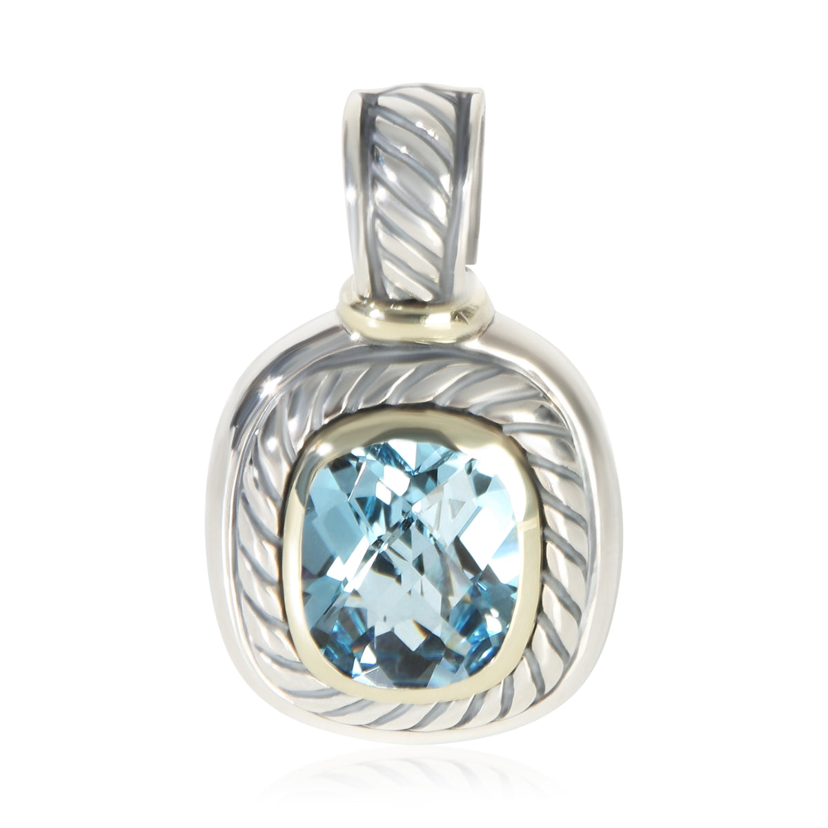 David Yurman Yellow Gold & Sterling Silver Topaz Albion Pendant fv