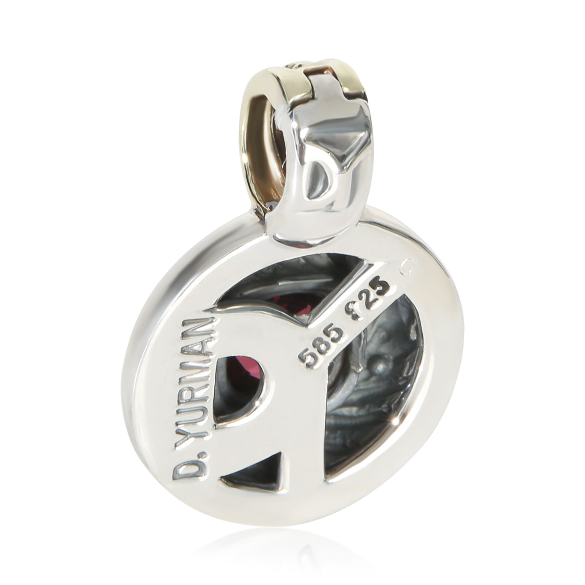 David Yurman Yellow Gold & Sterling Silver Garnet Albion Pendant 3