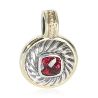 David Yurman Yellow Gold & Sterling Silver Garnet Albion Pendant fv