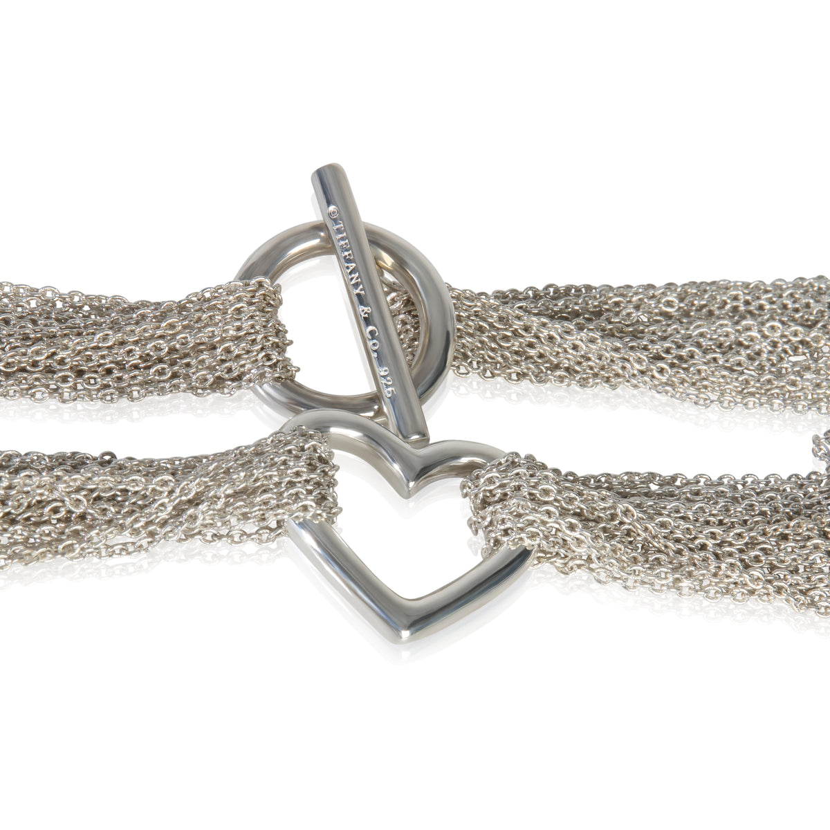 Tiffany & Co. Sterling Silver  Multi Strand Heart Necklace