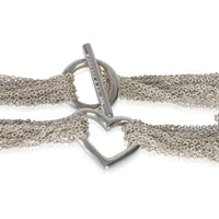 Tiffany & Co. Sterling Silver  Multi Strand Heart Necklace