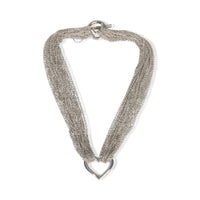 Tiffany & Co. Sterling Silver  Multi Strand Heart Necklace