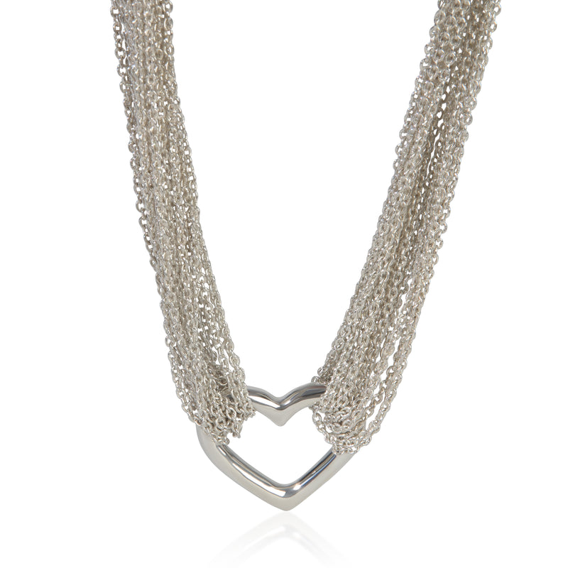 Tiffany & Co. Sterling Silver  Multi Strand Heart Necklace