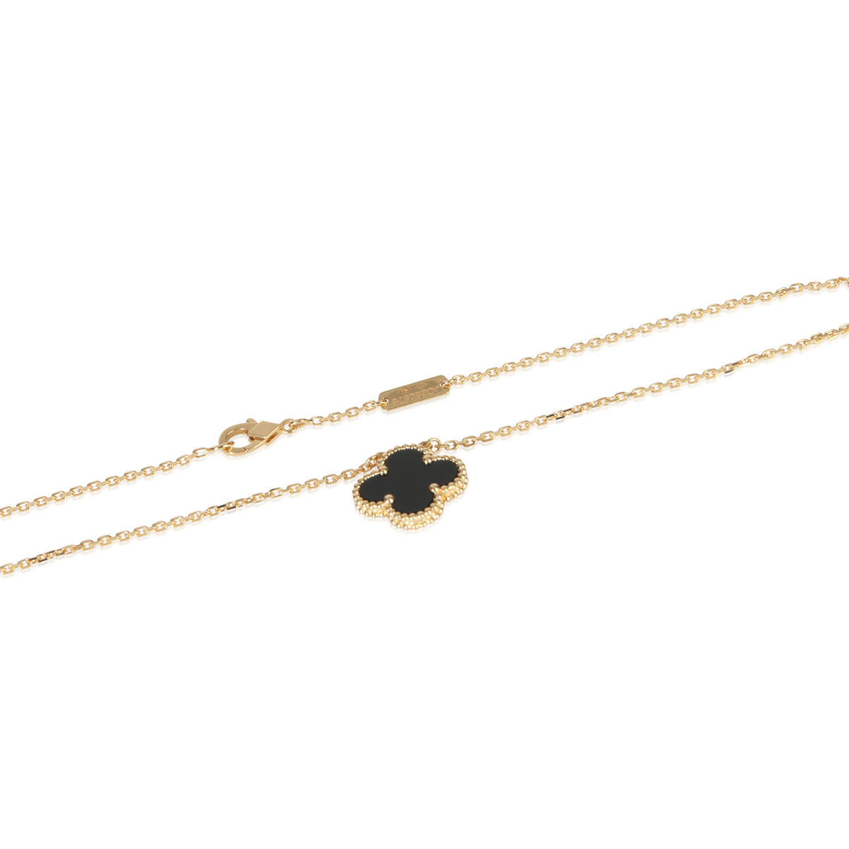 Van Cleef & Arpels Yellow Gold Onyx Vintage Alhambra Pendant bv
