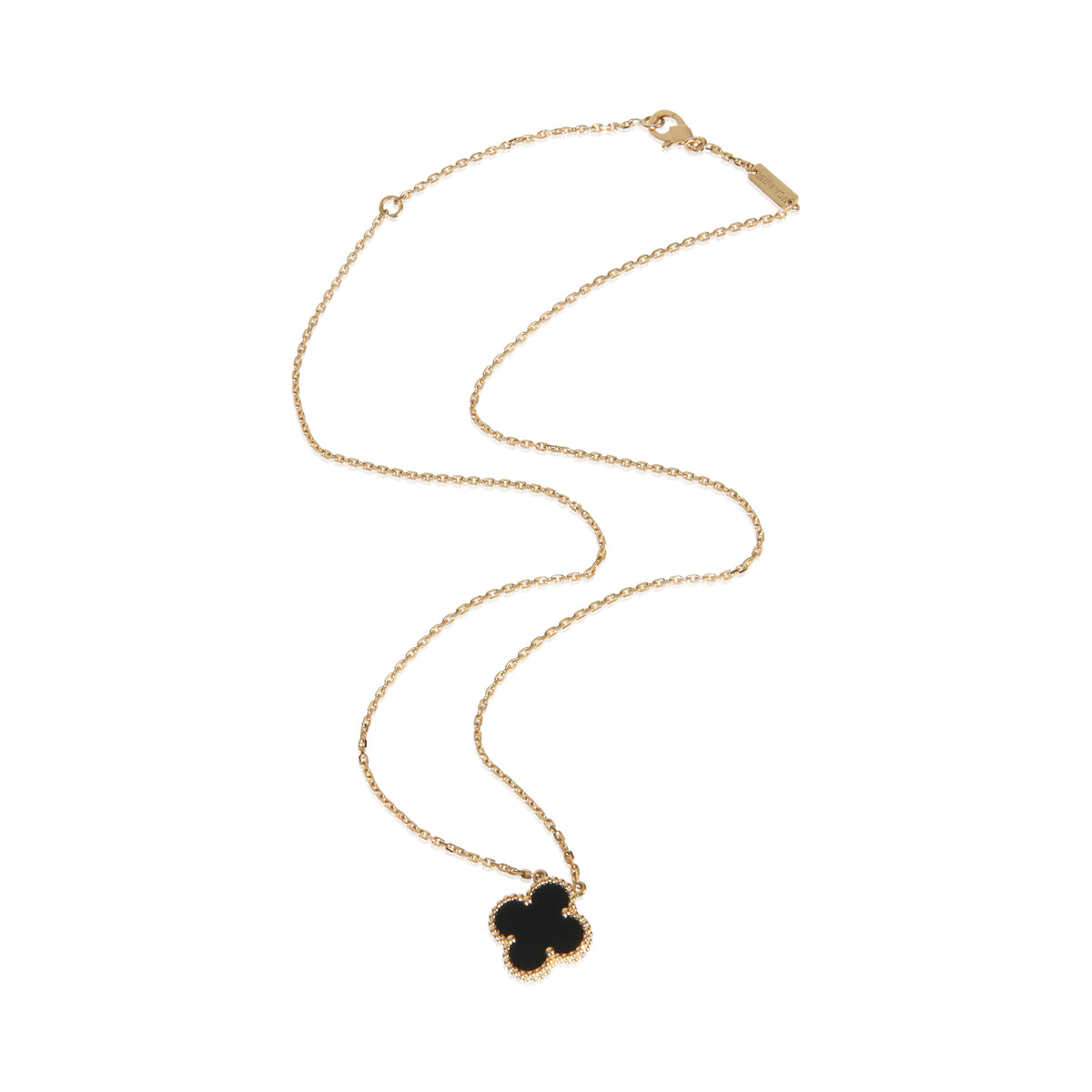 Van Cleef & Arpels Yellow Gold Onyx Vintage Alhambra Pendant pv