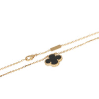 Van Cleef & Arpels Yellow Gold Onyx Vintage Alhambra Pendant sv