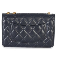 Chanel Blue Quilted Lambskin All Slide Long Wallet On Chain Handbag 4