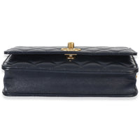 Chanel Blue Quilted Lambskin All Slide Long Wallet On Chain Handbag 5