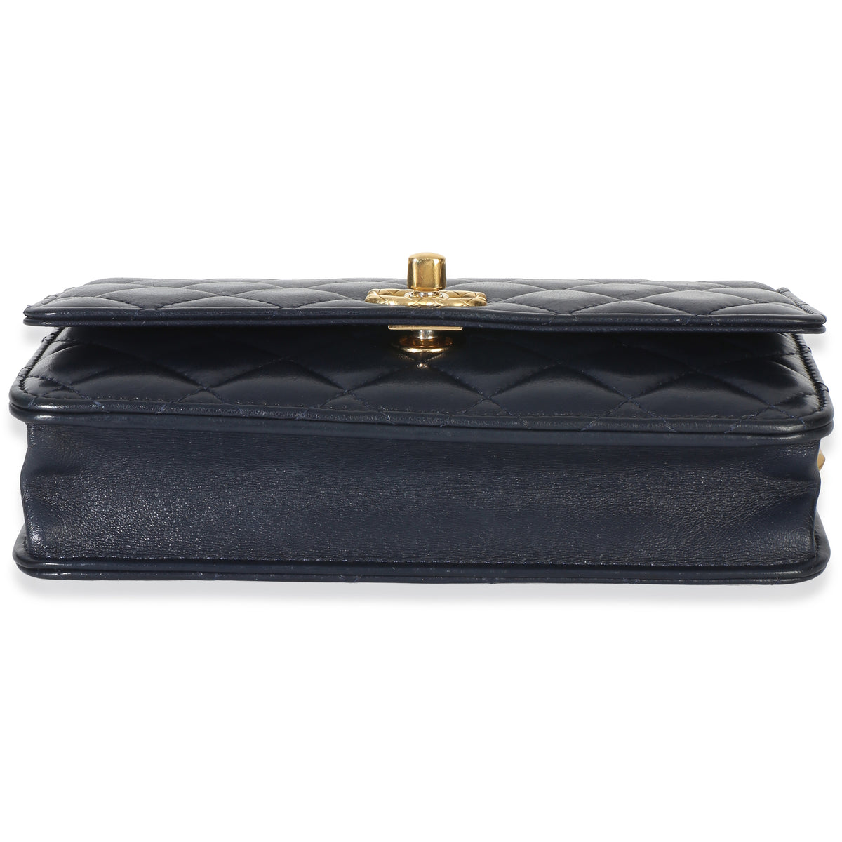 Chanel Blue Quilted Lambskin All Slide Long Wallet On Chain Handbag 5