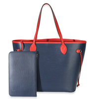 Louis Vuitton Blue Red Epi Neverfull MM Handbag fv