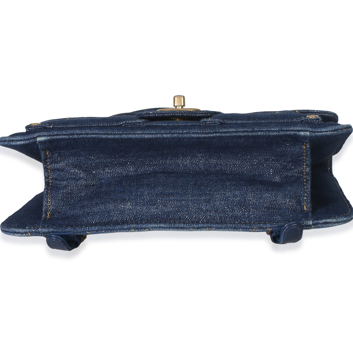 Chanel Dark Blue Quilted Denim Double You Backpack Handbag 5