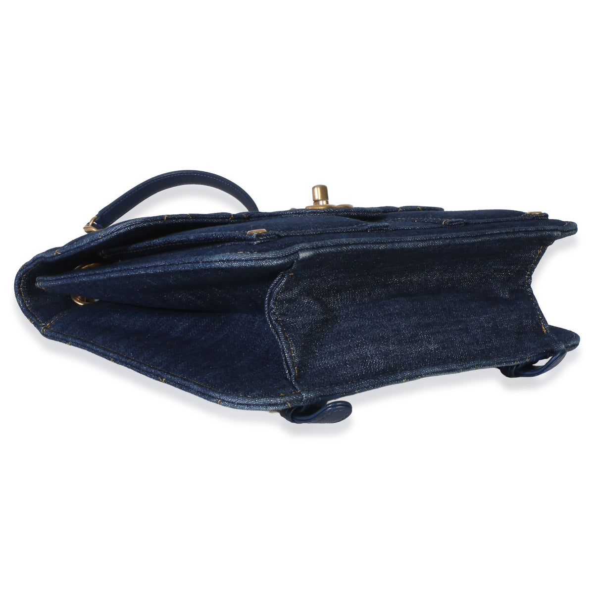 Chanel Dark Blue Quilted Denim Double You Backpack Handbag 7