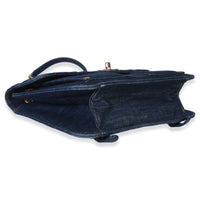 Chanel Dark Blue Quilted Denim Double You Backpack Handbag 7