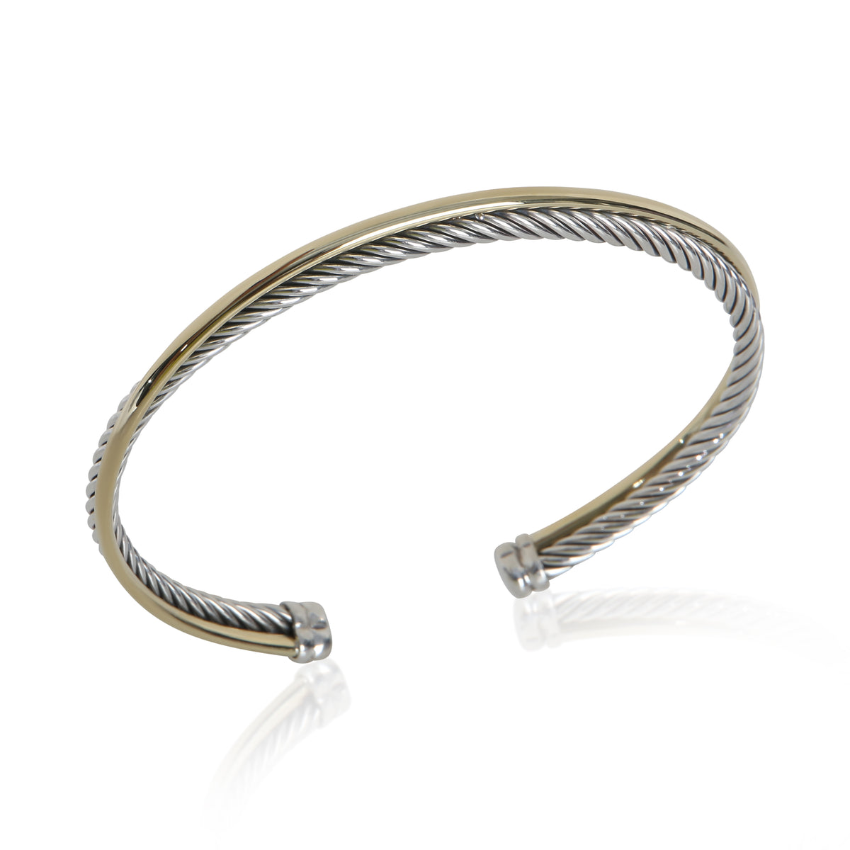 David Yurman Yellow Gold & Sterling Silver  Crossover Bracelet bv