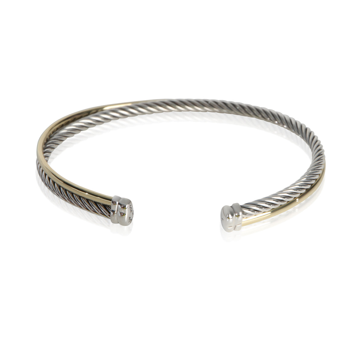 David Yurman Yellow Gold & Sterling Silver  Crossover Bracelet pv