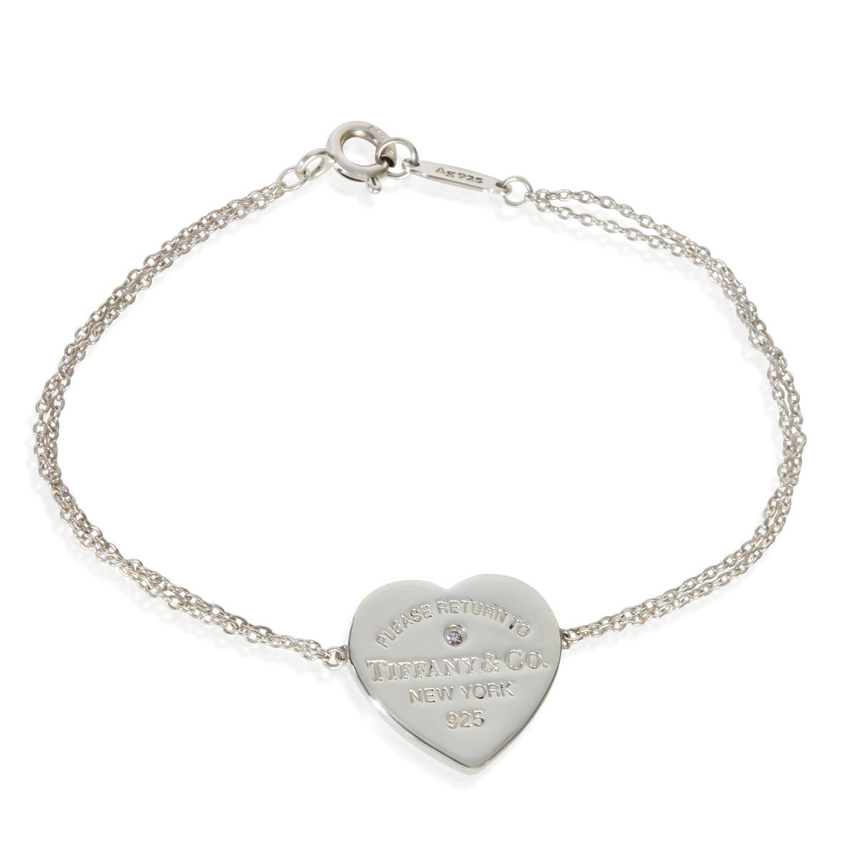 Tiffany & Co. Sterling Silver Diamond Return To Tiffany Bracelet fv