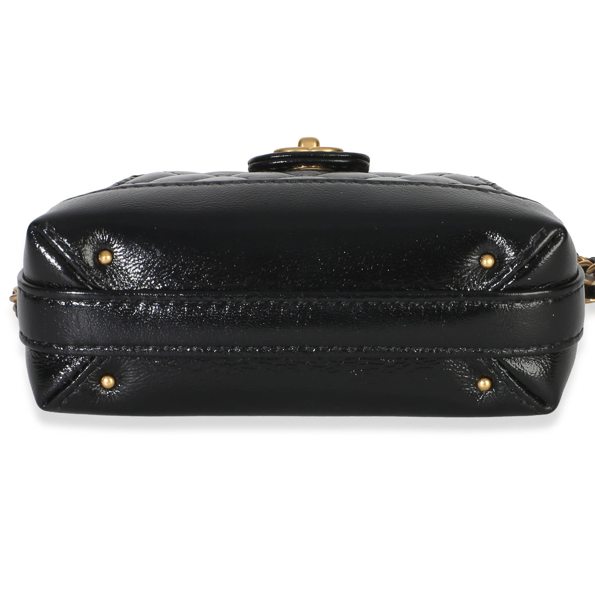 Chanel Black Quilted Shiny Lambskin Nano Cocodoc Clutch With Chain Handbag 4