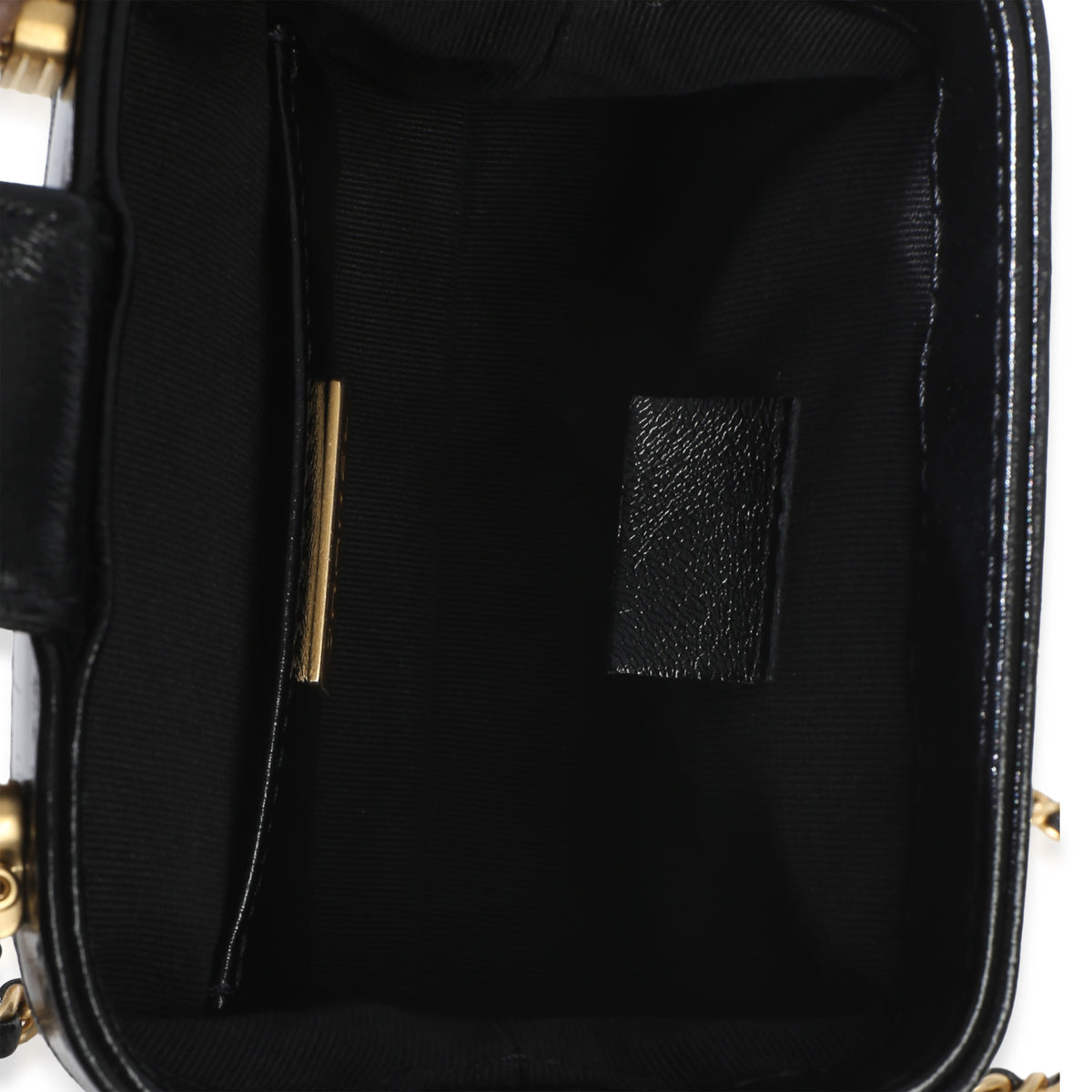 Chanel Black Quilted Shiny Lambskin Nano Cocodoc Clutch With Chain Handbag 8